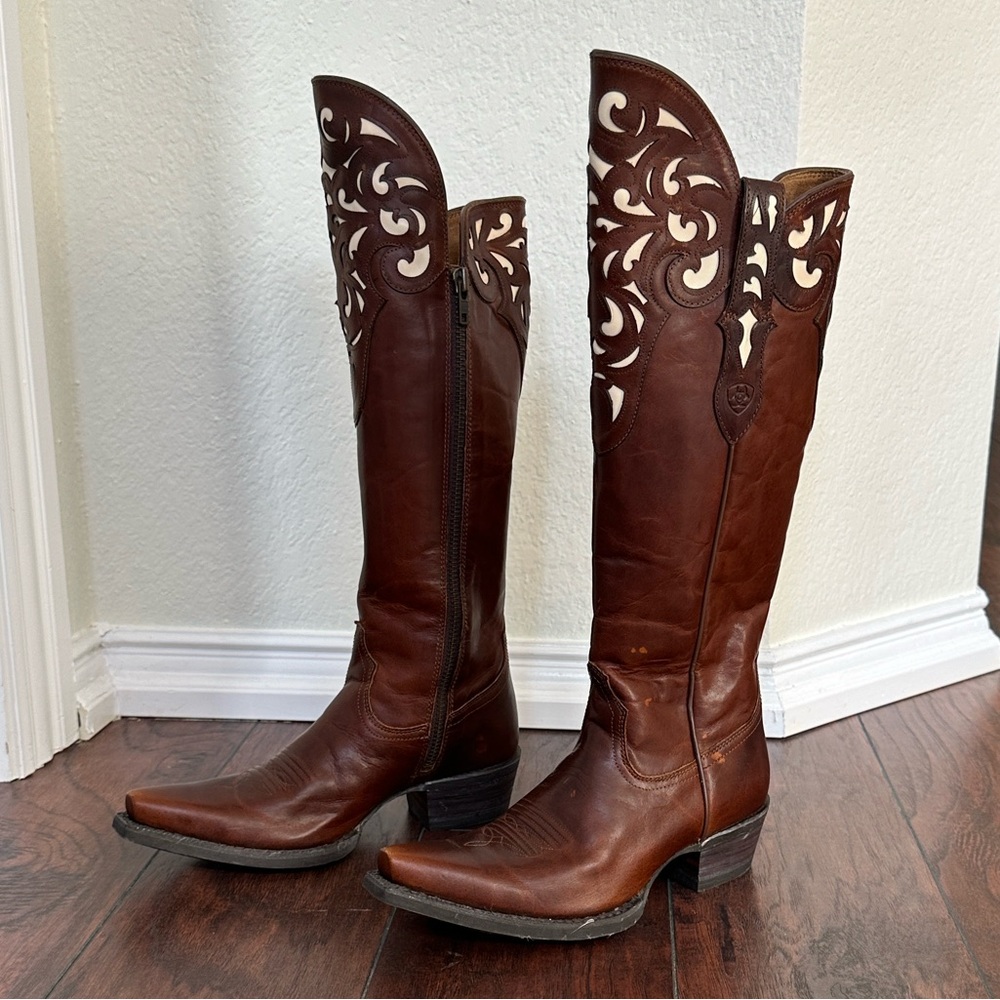 Ariat Brown Leather Hacidenda Boots